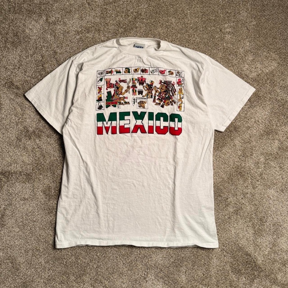 WHITE VINTAGE TULTEX "MEXICO" GRAPHIC TEE